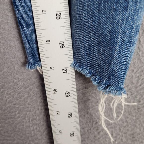 Zara Woman Jeans Womens 2 Blue Skinny Floral Embroidered Distressed Raw Hem - Picture 5 of 15